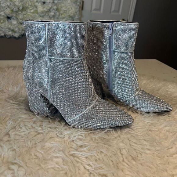 Sparkling boots, booties for party concert chunky heel 9 - Picture 13 of 13
